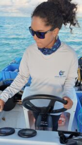 Research Intern Maria Monthy on skipping duty for fieldwork. Photo by Henriette Grimmel | © Save Our Seas Foundation