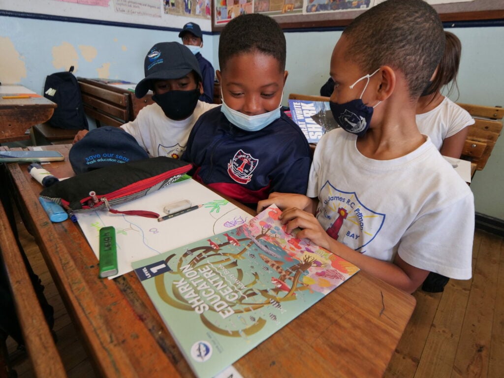 During Sea School, our educators visit learners in their classrooms and engage in activities as part of an after-school programme. Image by Danel Wentzel.
