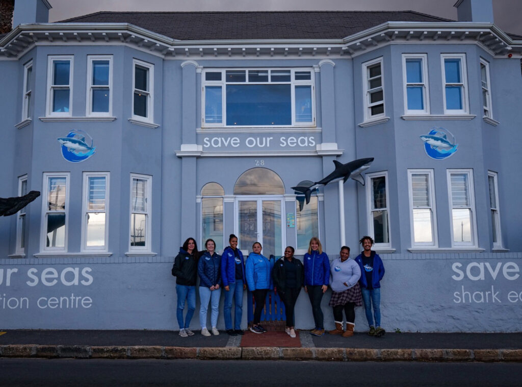 The current SOSF Shark Education Centre team in front of our facilities on Kalk Bay main road. Image by Danel Wentzel.