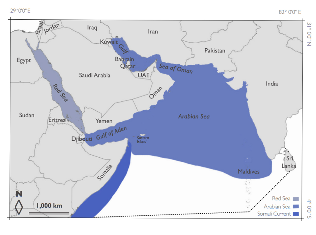 Аравийский какой океан. Границы Аравийского моря на карте. Аравийское море Оманский залив на карте. Аравийское мореморе границы на карте.